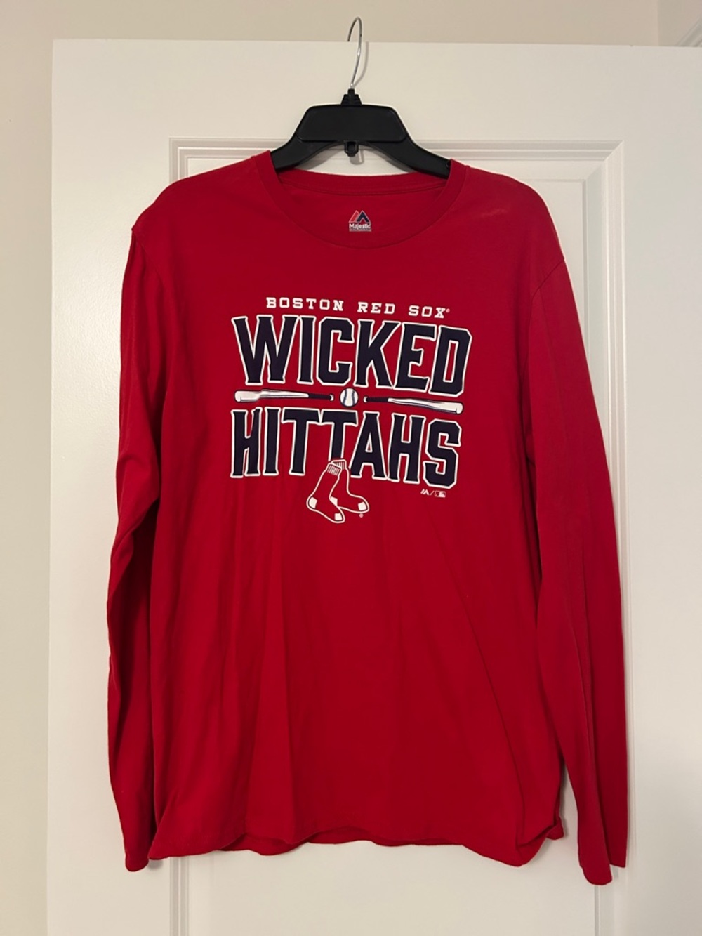 Men’s Majestic Boston Red Sox 'Wicked Hittahs' Long Sleeve Tee - Red